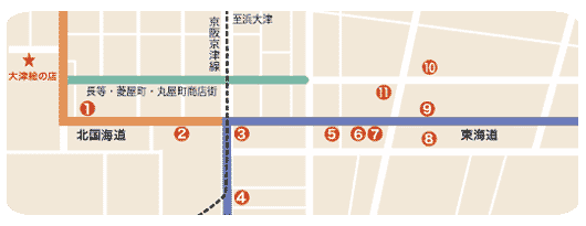 旧北国街道・東海道周辺地図